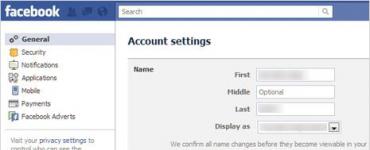 Как изменить логин в Facebook Как изменить логин в фейсбук